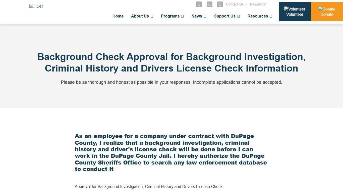 Background Check Form